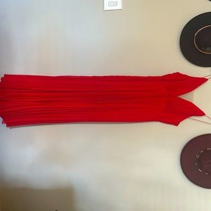 Jill Jill Stuart Red Maxi formal gorgeous dress .  Pleated with spaghetti straps